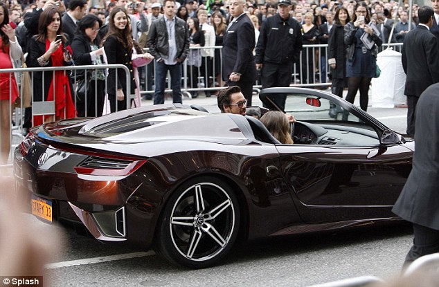 Robert Downey Jr - In Tony Stark's Acura - arrives at The Avengers premiere